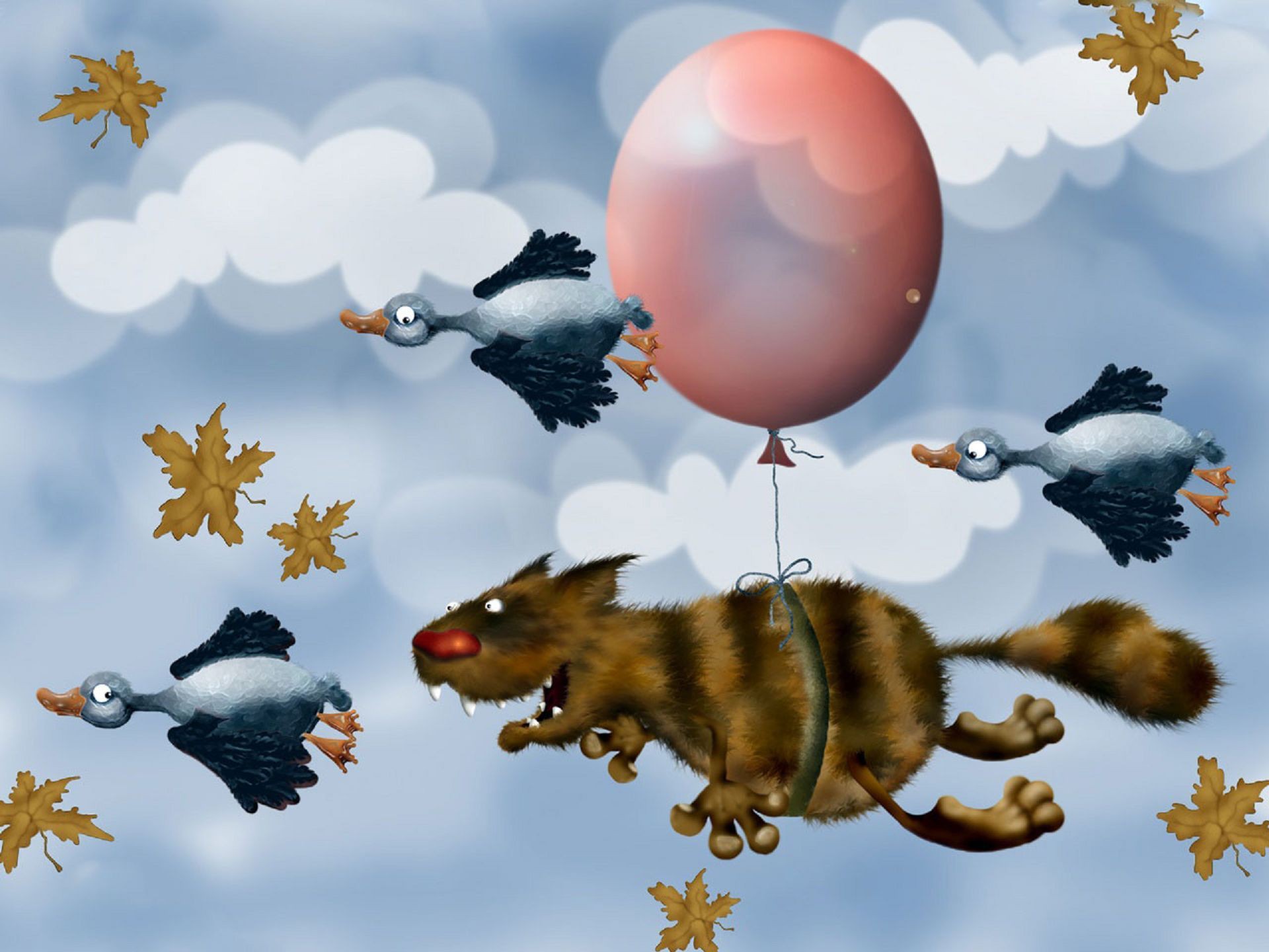 Скоро птицы улетят. Летающий кот. Кошка летает на воздушном шаре. Кот улетел на воздушных шариках. Кот в облаках.