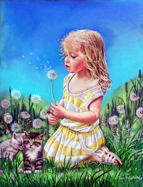 Американская художница Tricia Reilly-Matthews: кошки в волшебном мире детст...